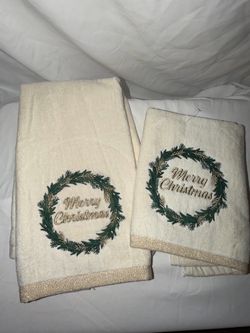 BN- Merry Christmas Hand Towels By Serafina Home - 100% Cotton