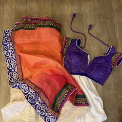 Purple and Pink and White Sari / Saree