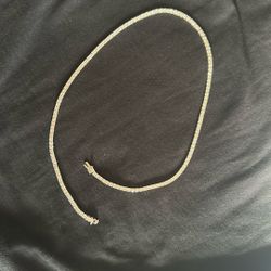 Sterling Silver Tennis Bracelet and Chain