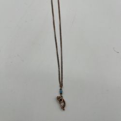 Vintage Copper Turquoise Kokopelli Necklace 