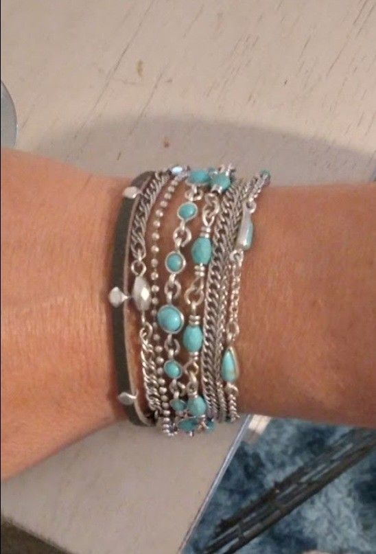 Sterling Silver Turquoise Multistrand Bracelet