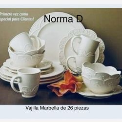 Vajilla Marbella de 16 piezas nuevas en su caja 🌺 princess house 🌺