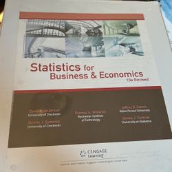 Statistics for Business and Economics 13th Edition