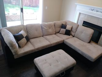 Sectional and ottoman