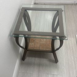 Glass End Table 