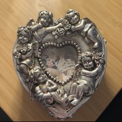 Antique Jewelry Box with Cherub Details