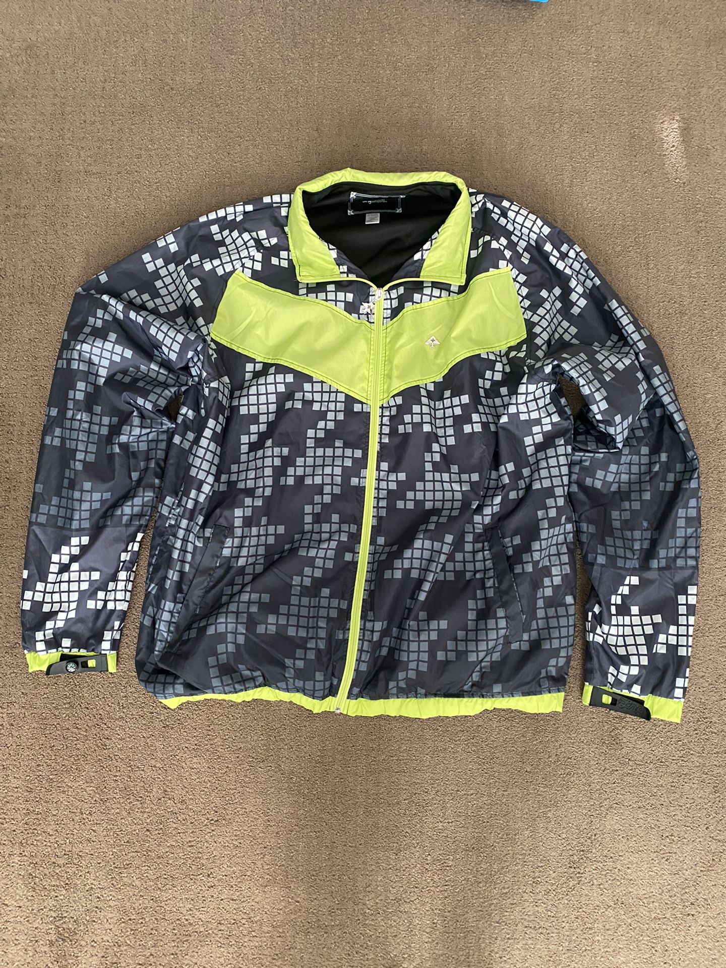 LRG Jeans Mens Grey & Neon Green Jacket 3XL