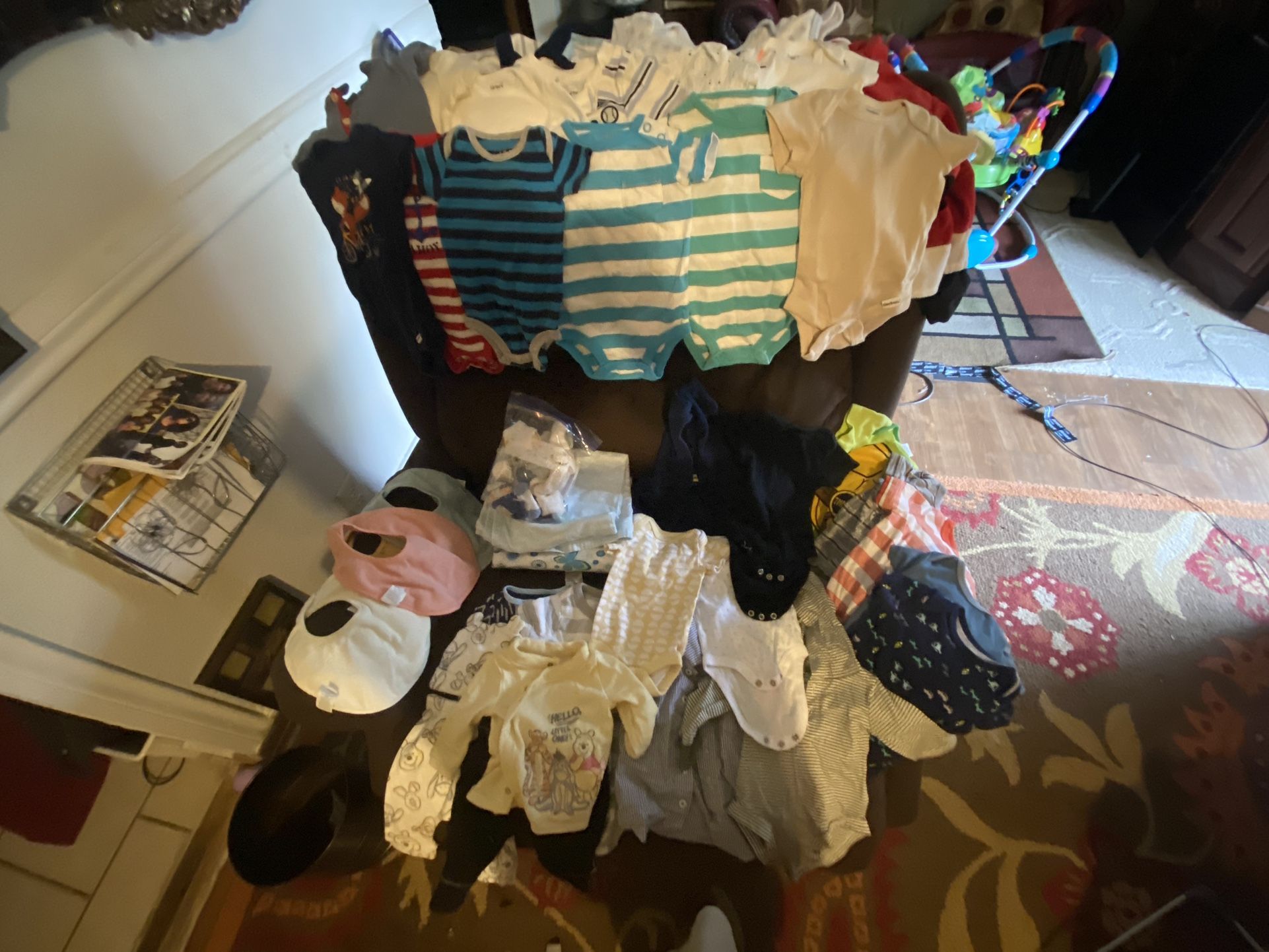 Newborn—3 Month Old Clothes +Socks, Bibs And Blankets