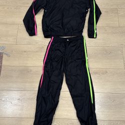 Skepta Mains London Nylon Drill  Tracksuit Jacket Top & Bottom Track Pants Black