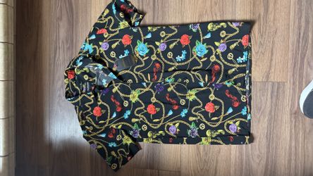 DRILL Chain Rose Print Button-Up Shirt Men’s Size Small NEW Streetwear