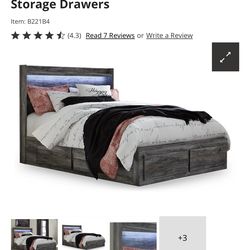 Queen Storage Bed + Mattress (Great Condition)