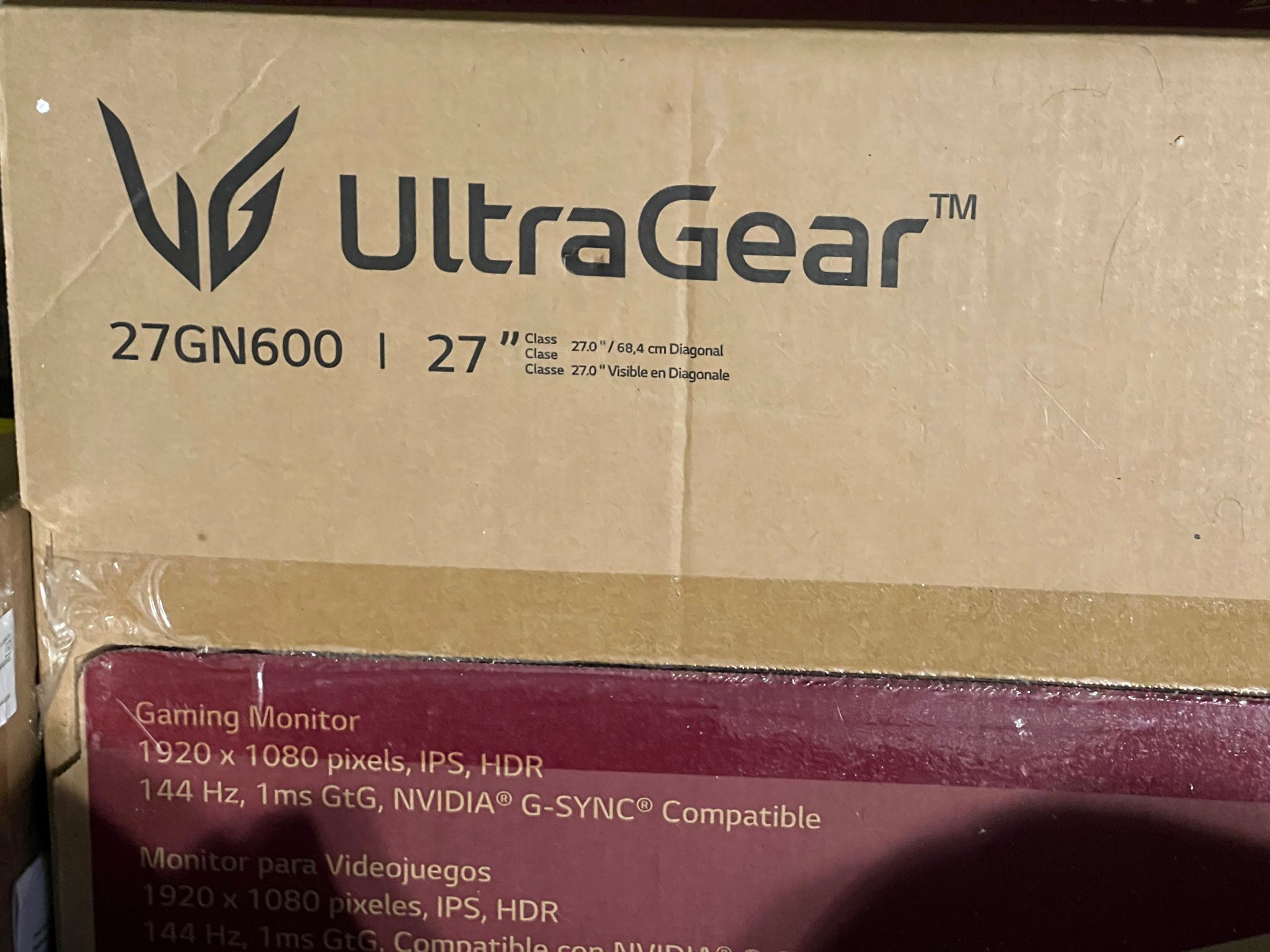LG UltraGear 27” IPS LED FHD G-sync Monitor With HDR