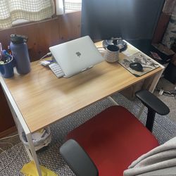 Office Desk, Foldable + Office Chair