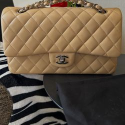 Chanel Classic Flap Beige Authentic Chip + Receipt Price Is Negotiable