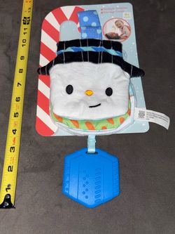 New Sunny Days Snowman Baby Crinkle Book with Teether