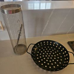 Grill Basket Set – Round Pan and Cylinder Tumbler