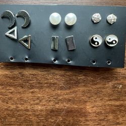 Six Pair Of Stud Earrings