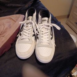 Clean White & Black Stiped Vans