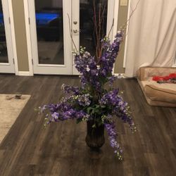 Faux Flower Arrangement With vase