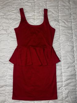 New Red Peplum Dress Size Medium