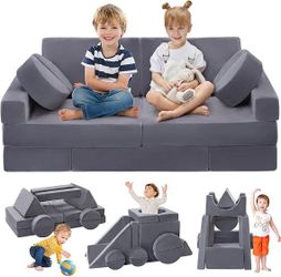 Brand New• 16 PCKids Modular Foam Play Couch Set - Gray (Vacuum Sealed)