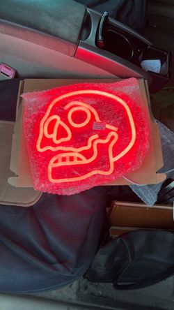 Skull neon sign