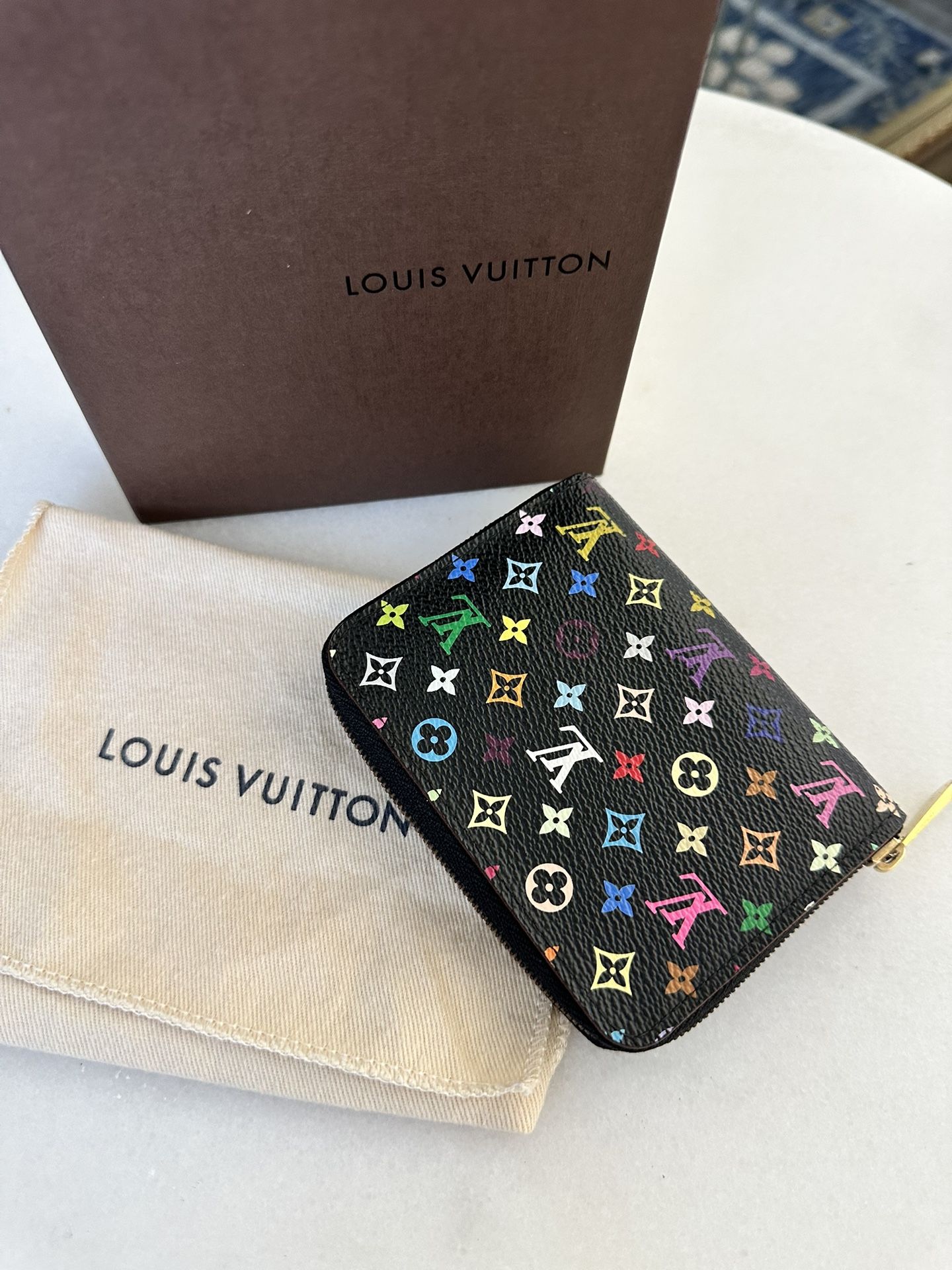 Authentic Louis Vuitton Multicolor Small Zippy Card Wallet