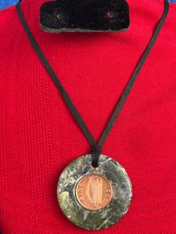 Ireland Lucky Brass Penny Pendant Necklace