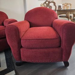 2 Burgundy/ Red Accent Chairs/ Sofa Arhous Furniture  50 Ea.