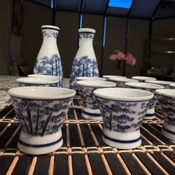 Vintage Japanese ceramic sake set