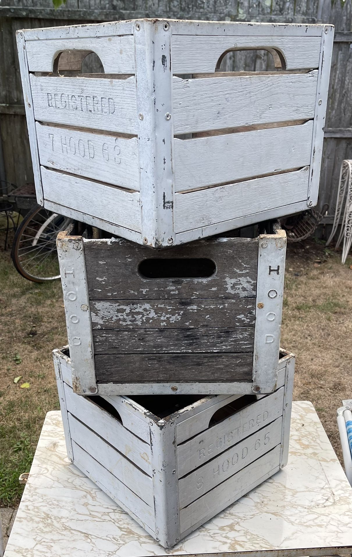 Old Wooden Milk Crates