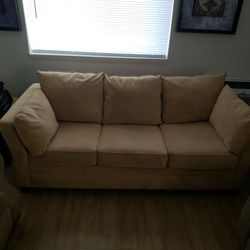 Beautiful Suede Tan Sofa