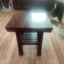 one wood side end table