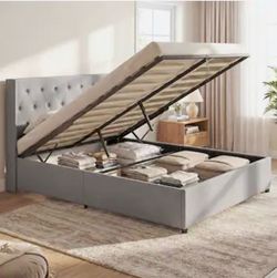 Full sized bed with lift up storage
