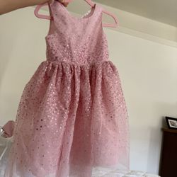 H&M- Girls Pink Sequin Tulle Dress Size 4T 