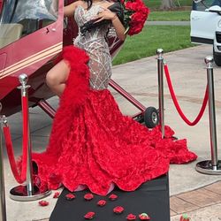 Red Rose Prom Dress 