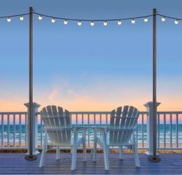 Excello Global Products 10 ft. String Light Pole, 2-pack
