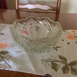 Very Heavy Antique Crystal Dish