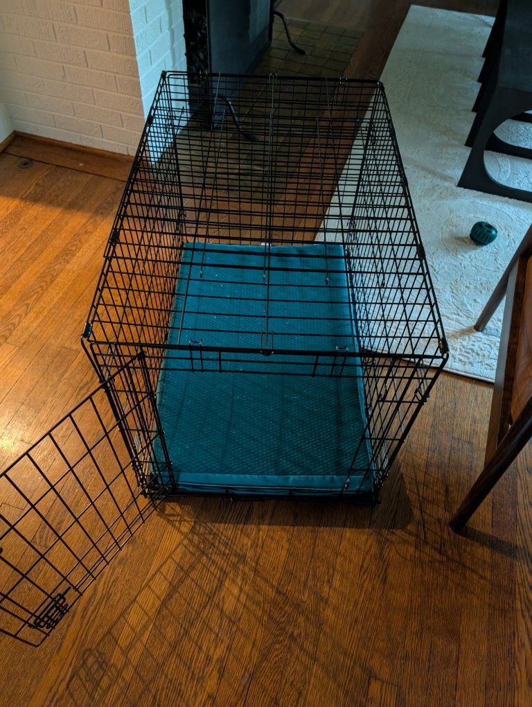 Collapsible Large Dog Crate + Dog Bed