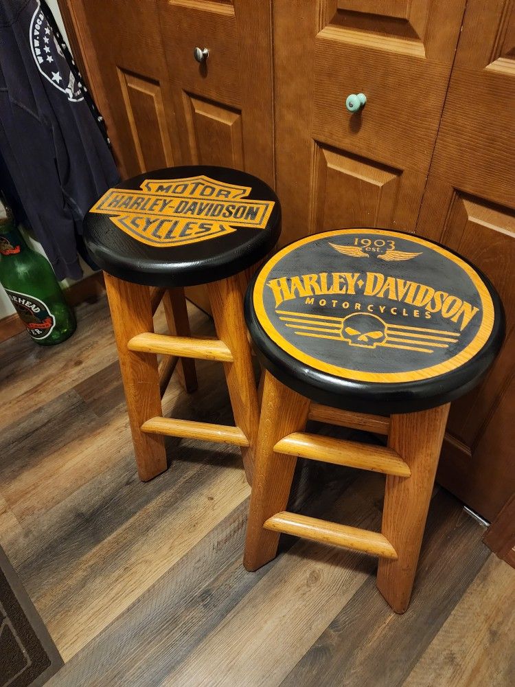 HD Harley Davidson Stool Set 2 Heavy Duty