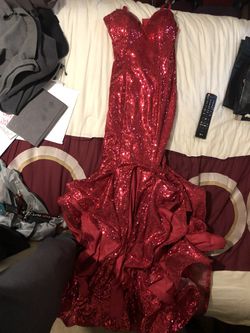 Sz4 beautiful Prom Dress Red Sequin