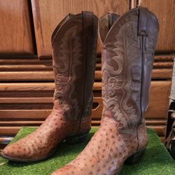 Vintage Justin Ostrich Men's Cowboy Boots
