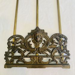 antique art nouveau expanding brass book rack 