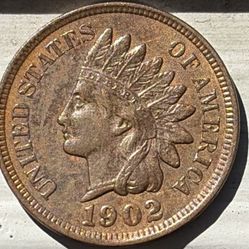 GORGEOUS TONED UNCIRCULATED 1902 INDIAN HEAD CENT! 4 DIAMONDS!! LOOK!