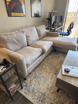 Light Gray Sectional Sofa with Chaise