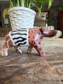 Hand-Carved Soapstone Hippopotamus Figurine from Kenya