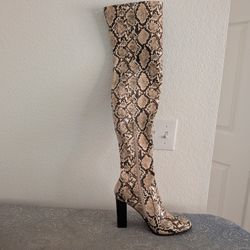 Snake Print High Boots 