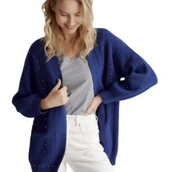 Mango Cardigan MNG Sweater Oversized Knit No Buttons Women’s Wrap Gift
