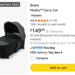 Graco Carry Cot Bassinet Stroller Attachment 