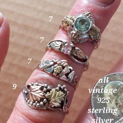 $50! 4 Awesome 925 Sterling Silver Rings Sizes 7 And 9